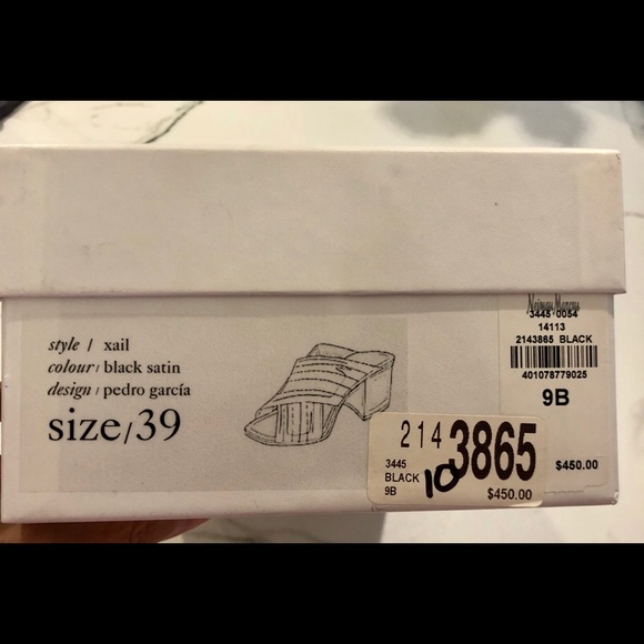 Pedro Garcia Xail Block Heel Black Satin (39/US 9) - Picture 6 of 6